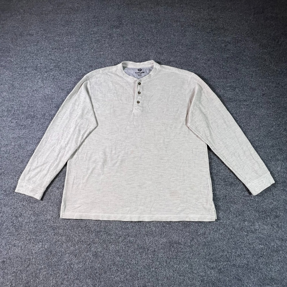 Alpine Lakes Thermal Shirt Men's 2XL Gray Polyester Henley-Neck Workwear Travel
